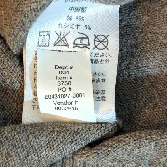 Eddie Bauer Cashmere Cotton Blend Brown Quarter Zip Sweater Men's Size Tall XL - Picture 8 of 16